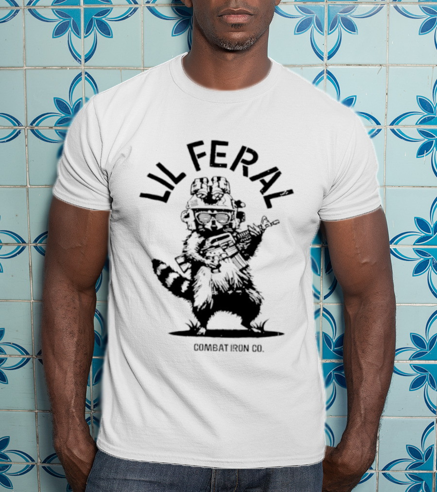 Lil Feral Combat Iron Raccoon Street Rat Society T-Shirt