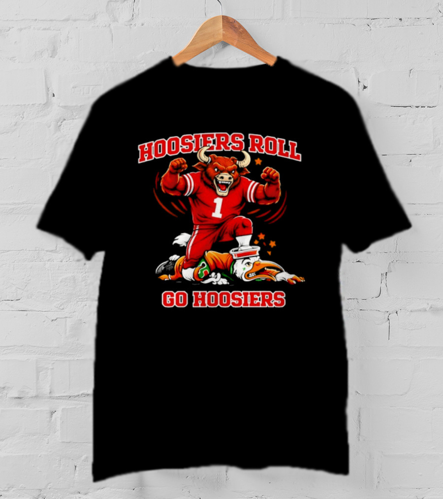Hoosiers Roll Go Hoosiers Victory Over Miami Hurricanes T-Shirt