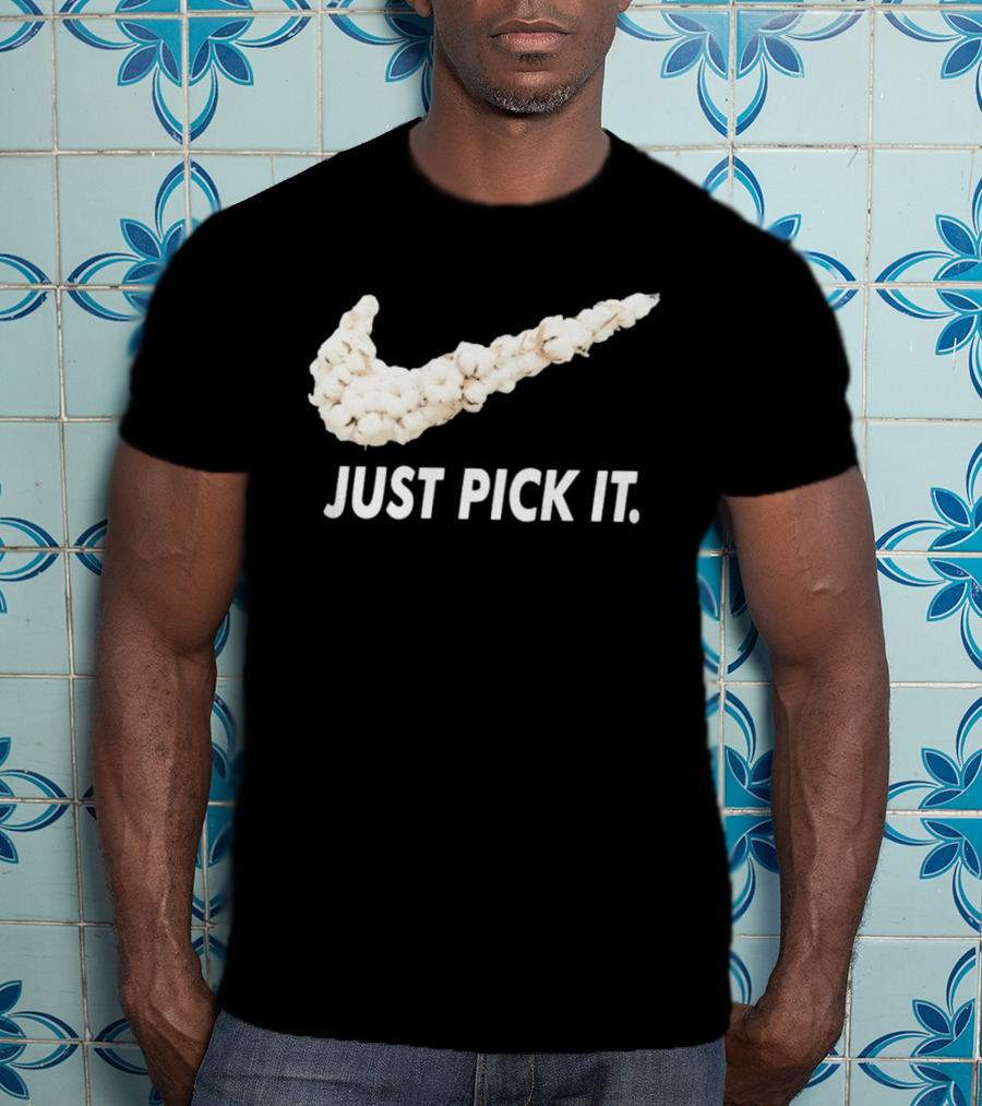 JUST PICK IT Cotton Swoosh T-Shirt