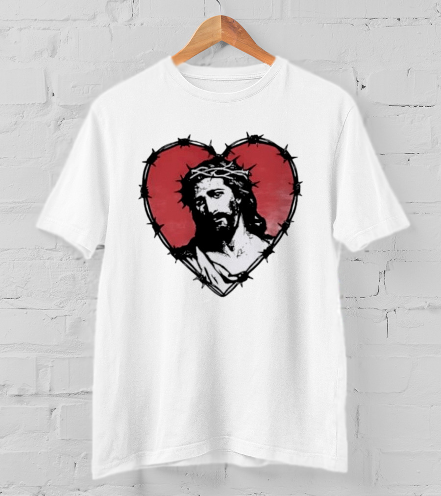 Jesus Crown Of Thorns Heart T-Shirt