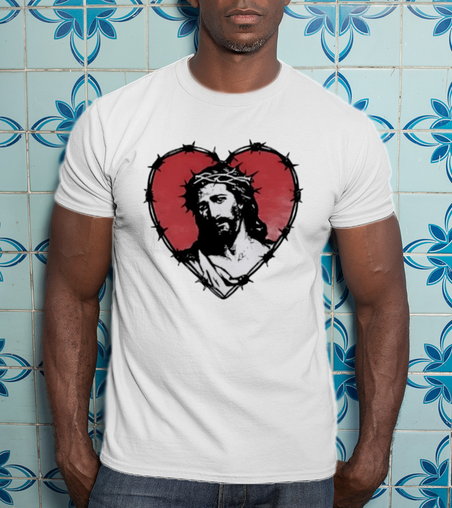 Jesus Crown Of Thorns Heart T-Shirt