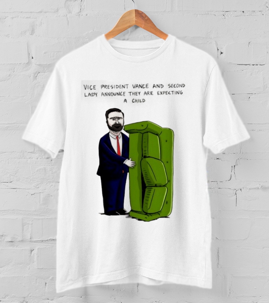 Vice President Vance And Second Lady Expecting Child Iconic Couch Scene T-Shirt