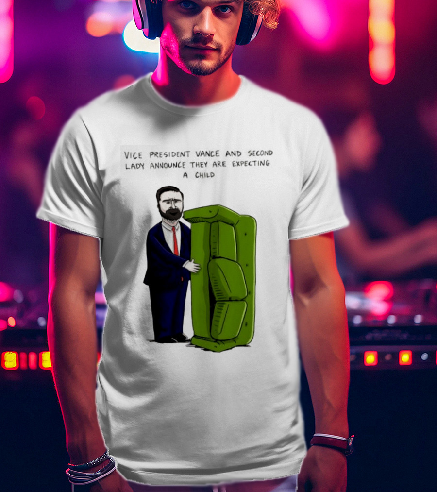 Vice President Vance And Second Lady Expecting Child Iconic Couch Scene T-Shirt