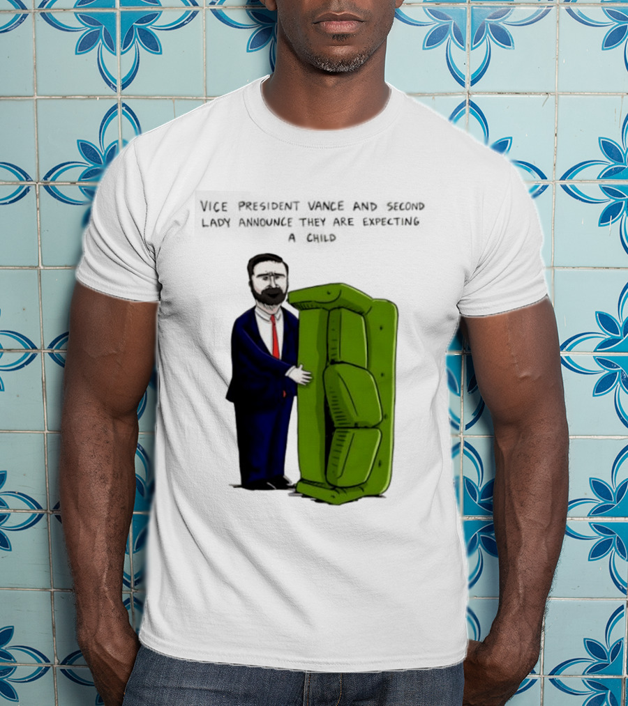 Vice President Vance And Second Lady Expecting Child Iconic Couch Scene T-Shirt