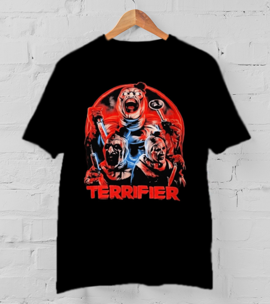 Terrifier Horror Movie Villains Red And Blue T-Shirt