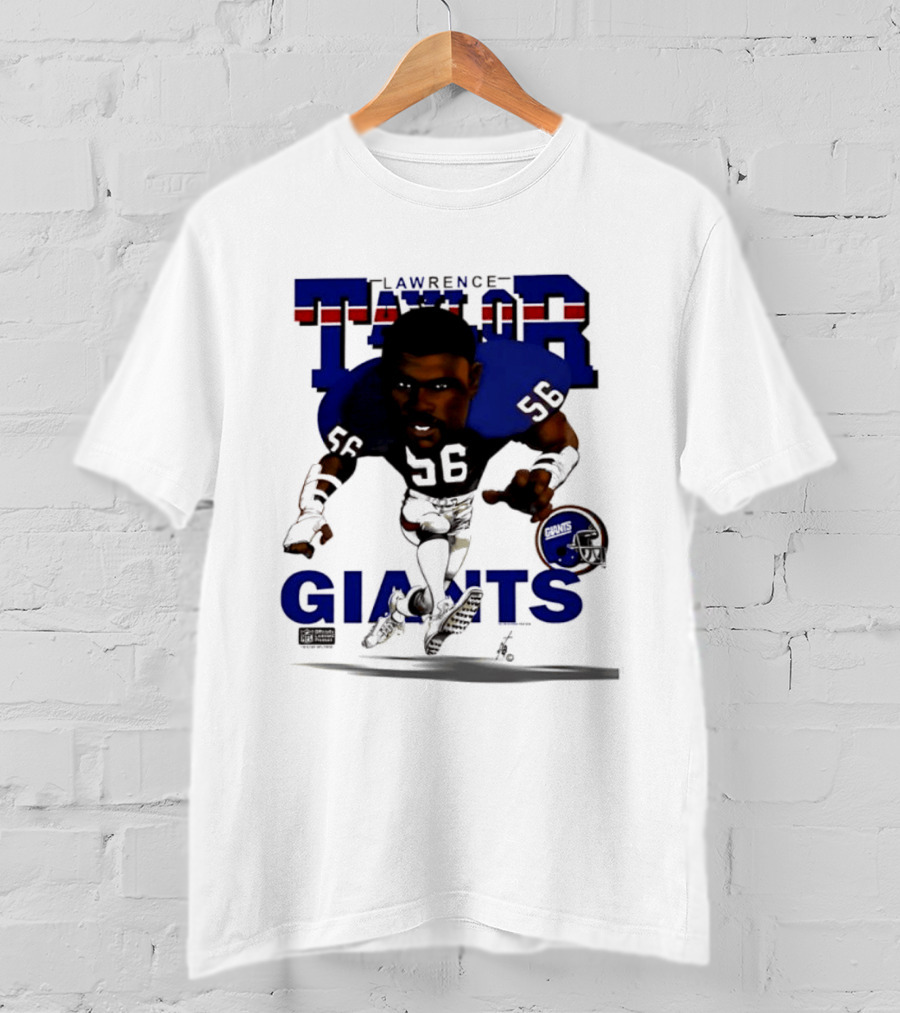 Lawrence Taylor Giants 56 New York 1987 Caricature T-Shirt