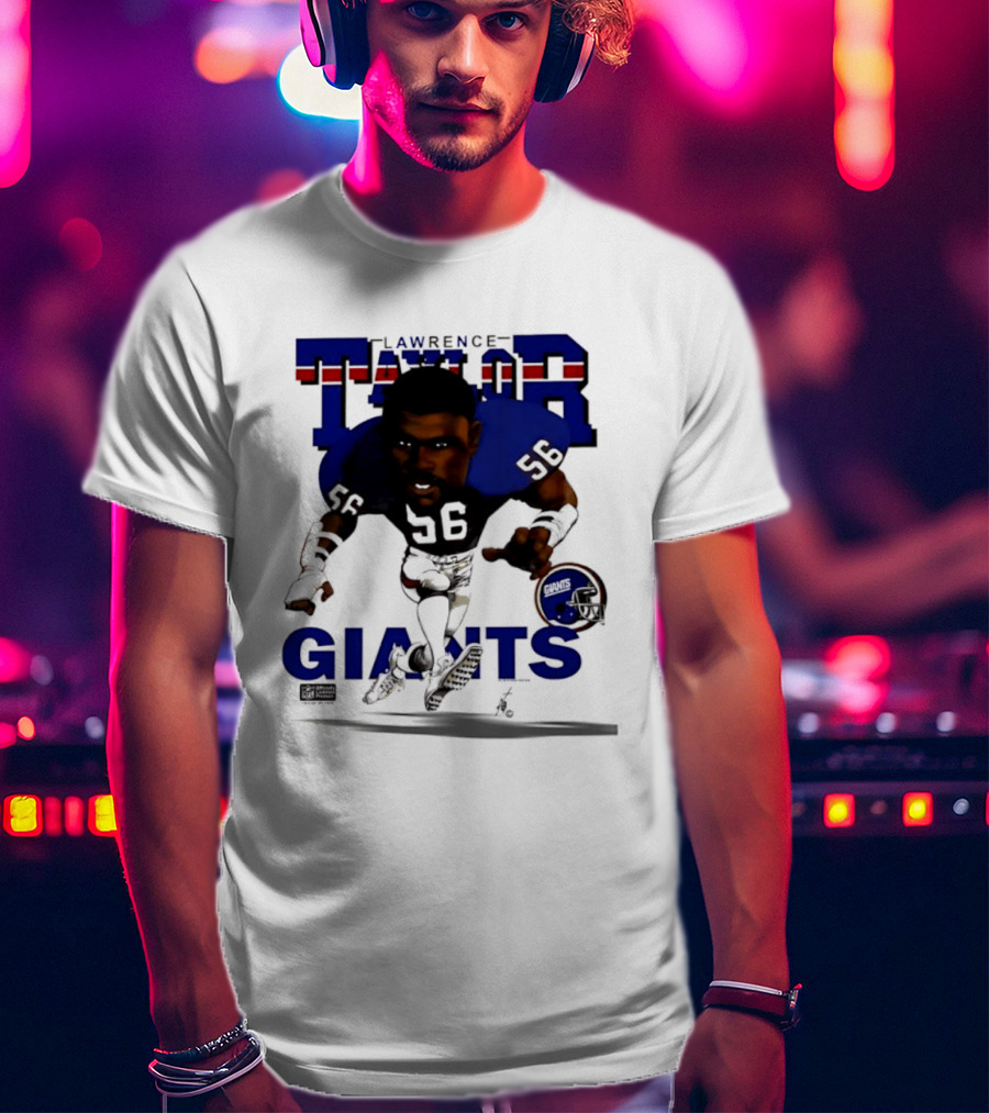 Lawrence Taylor Giants 56 New York 1987 Caricature T-Shirt