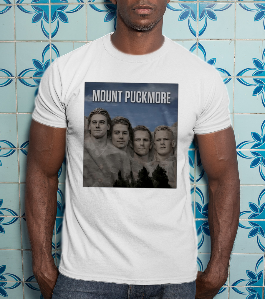 Mount Puckmore Hockey Stars Carved Into Stone Mountain T-Shirt