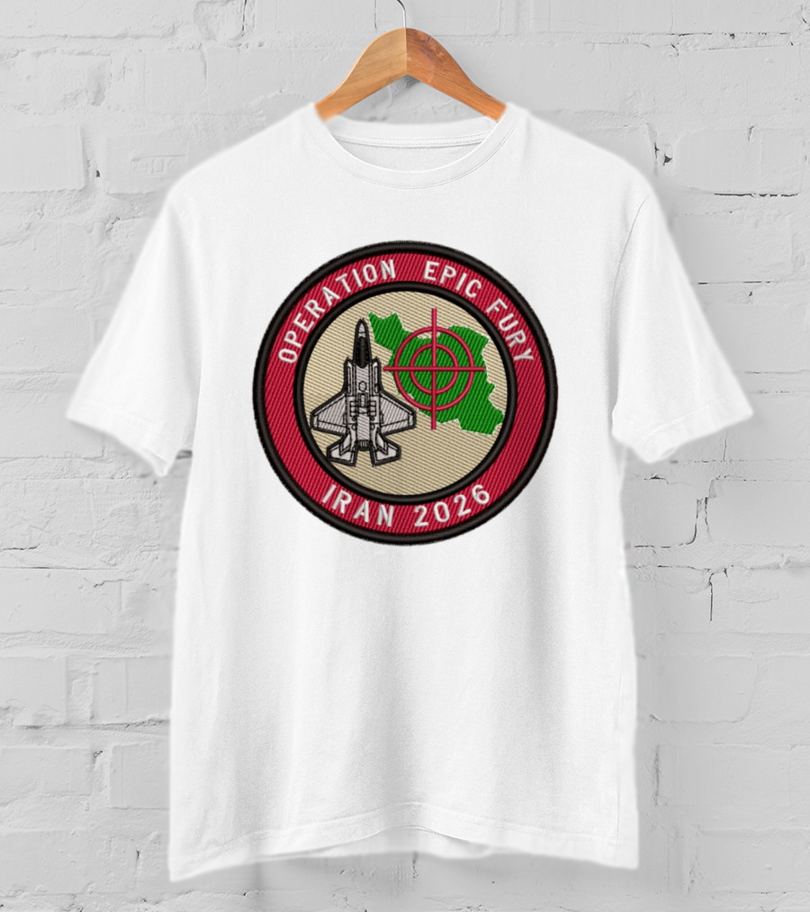 Operation Epic Fury Iran 2026 Fighter Jet Target Patch T-Shirt