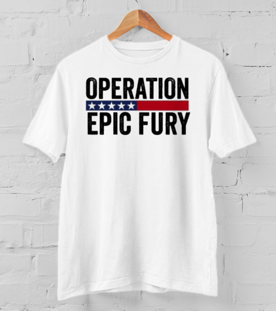 Operation Epic Fury US Iran Five Star Patriot Banner T-Shirt