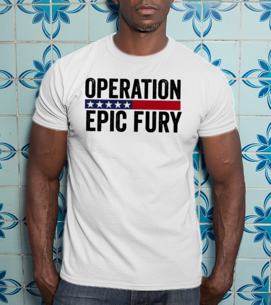Operation Epic Fury US Iran Five Star Patriot Banner T-Shirt
