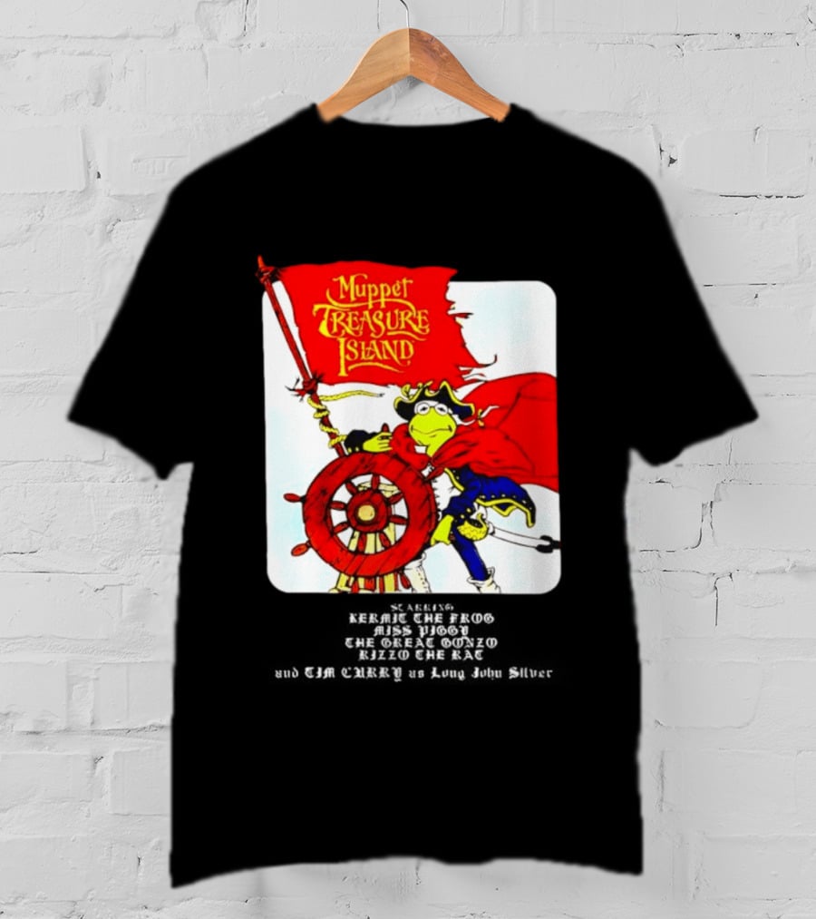 Kermit The Frog Muppet Treasure Island 1996 Steering Pirate Ship T-Shirt