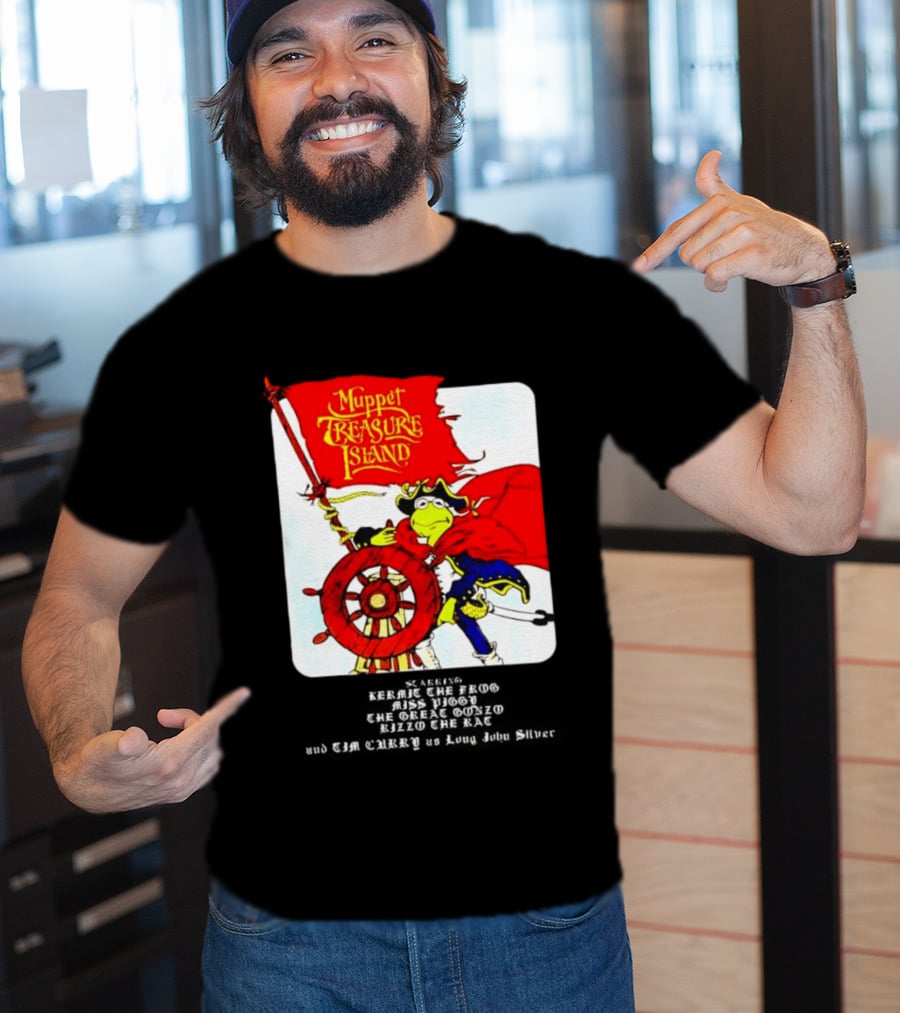 Kermit The Frog Muppet Treasure Island 1996 Steering Pirate Ship T-Shirt