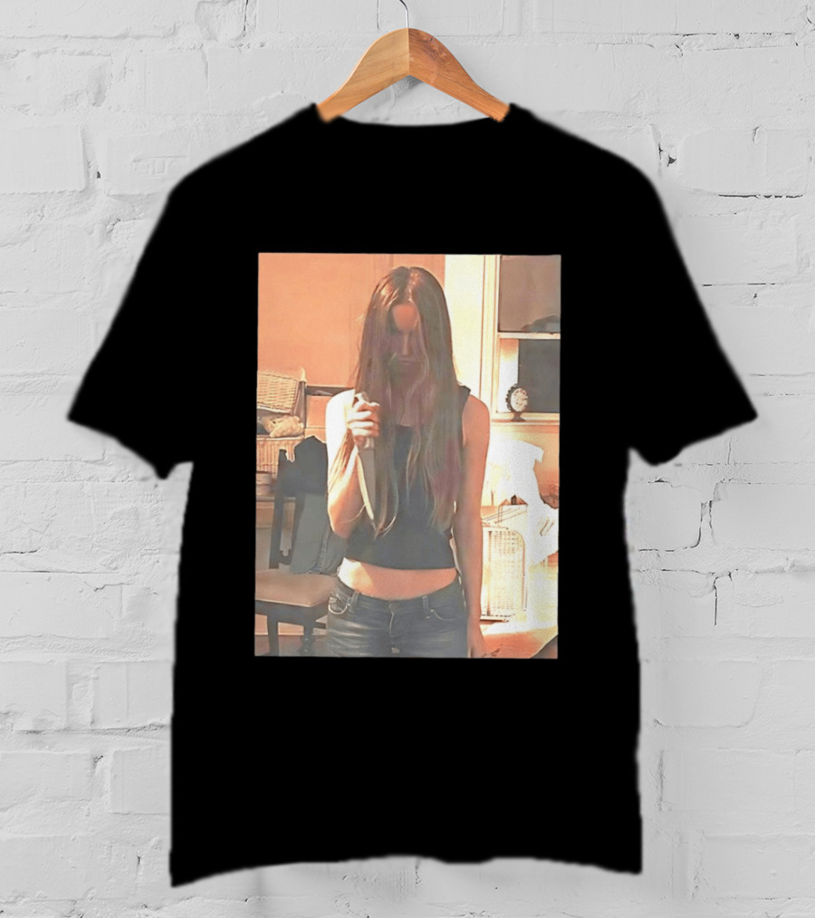 Long Hair Girl With Survival Knife In Room T-Shirt
