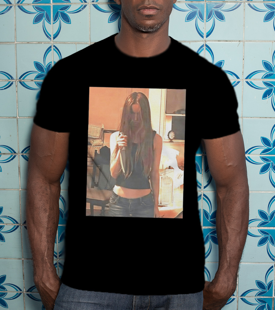 Long Hair Girl With Survival Knife In Room T-Shirt
