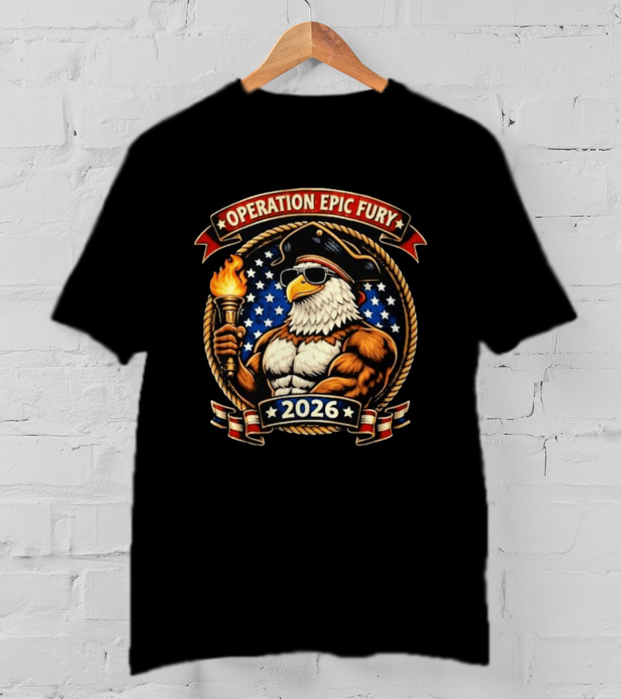 Operation Epic Fury 2026 Patriotic Eagle Muscle T-Shirt
