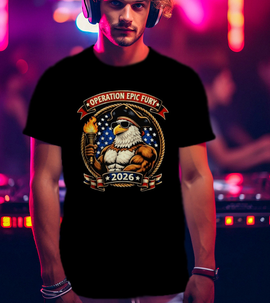 Operation Epic Fury 2026 Patriotic Eagle Muscle T-Shirt