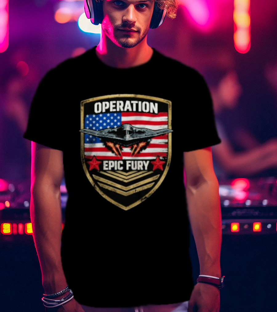 Operation Epic Fury American Flag Military Air Force Veteran T-Shirt