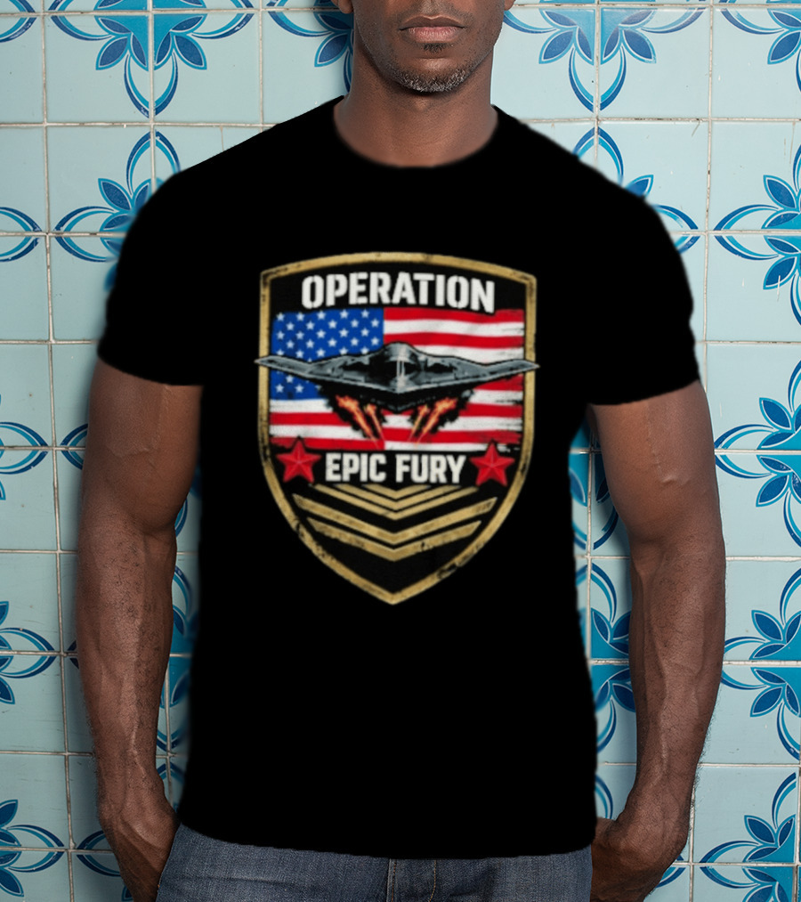 Operation Epic Fury American Flag Military Air Force Veteran T-Shirt
