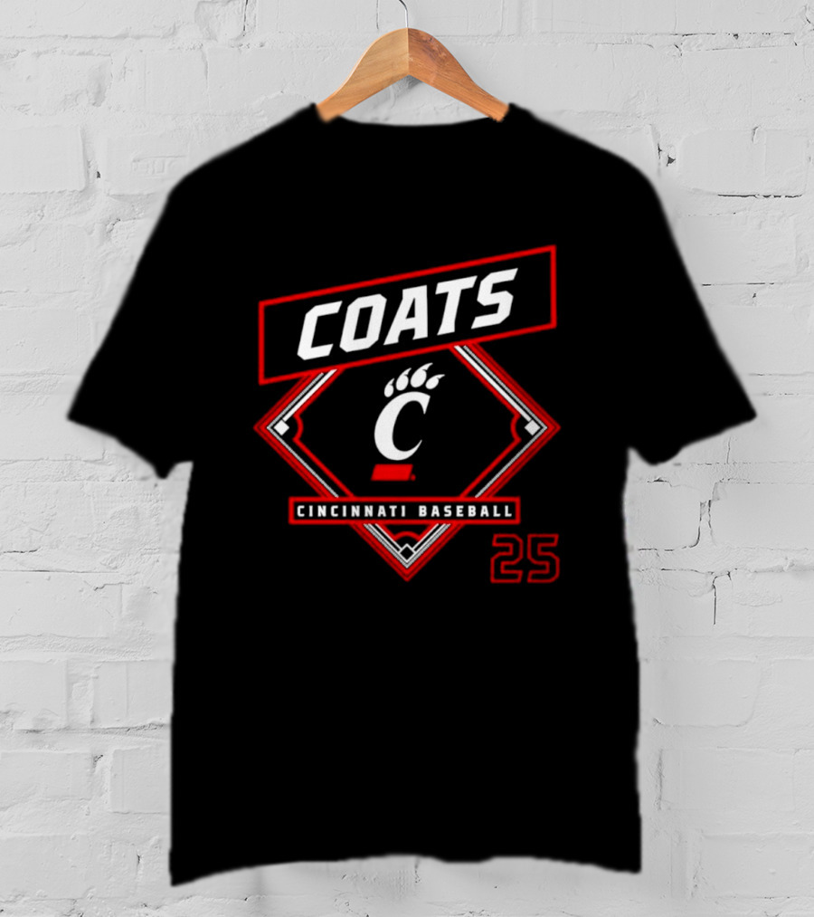 Coats Cincinnati Baseball 25 Number Bearcats C T-Shirt
