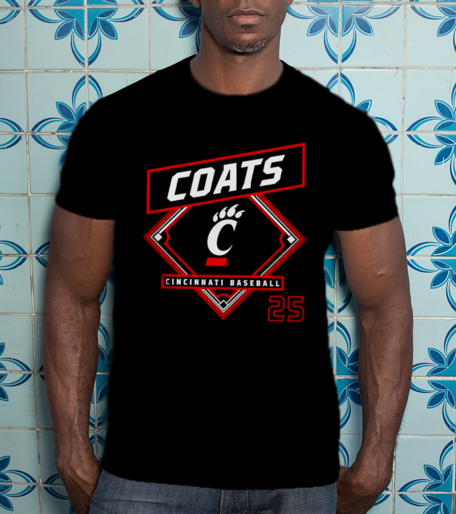 Coats Cincinnati Baseball 25 Number Bearcats C T-Shirt
