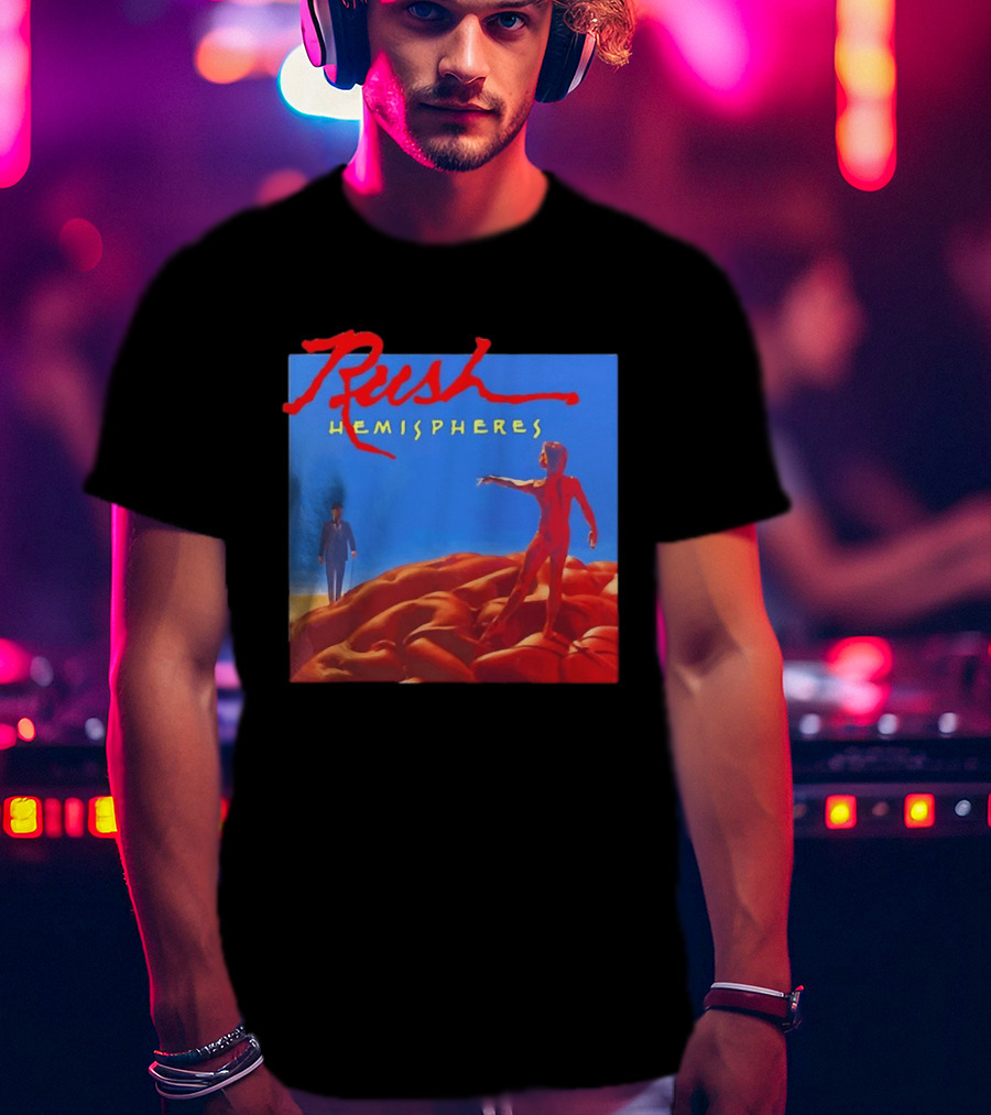 Rush Hemispheres Album Cover Artwork With Brain T-Shirt