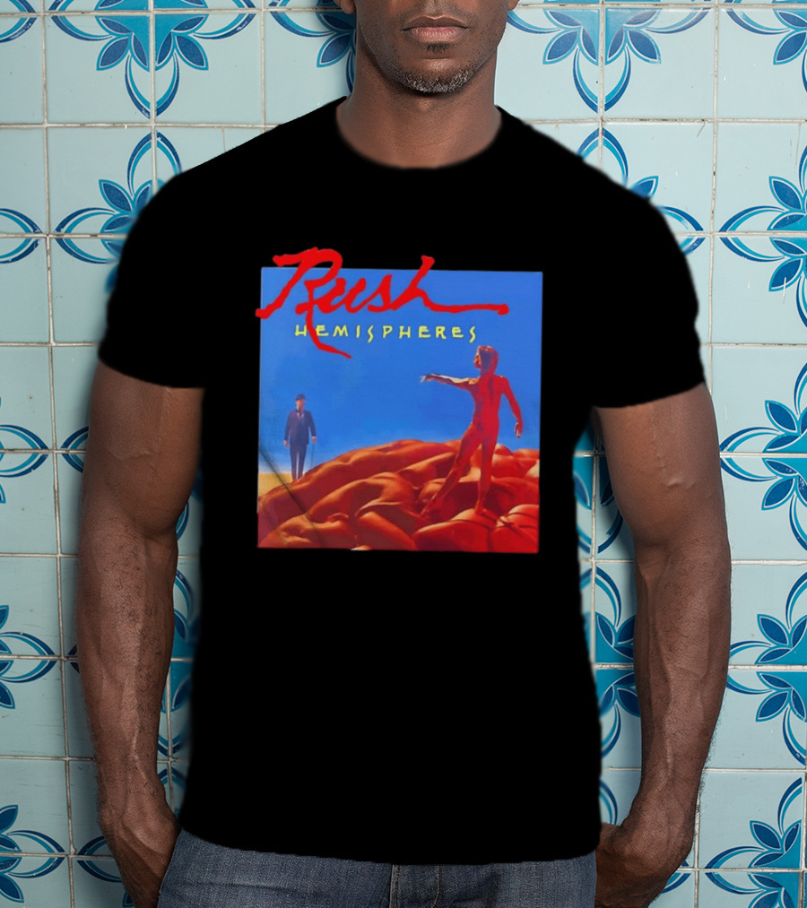 Rush Hemispheres Album Cover Artwork With Brain T-Shirt