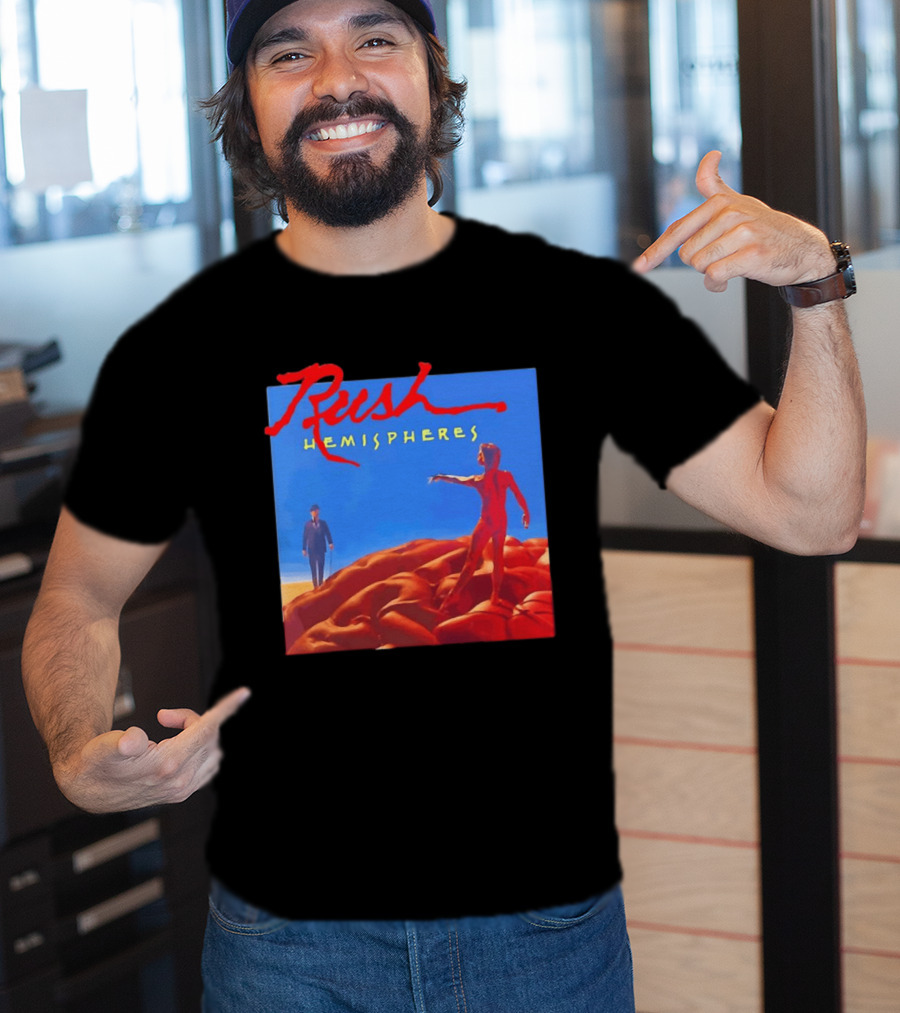 Rush Hemispheres Album Cover Artwork With Brain T-Shirt
