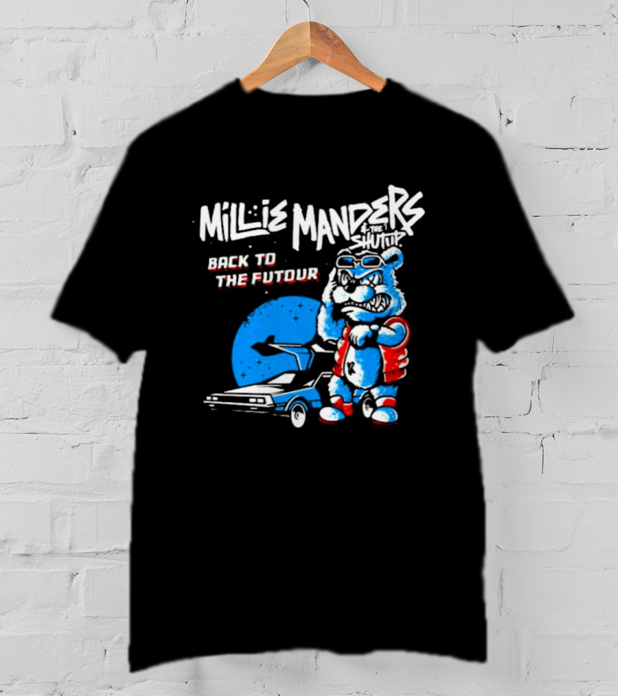 Millie Manders And The Shutup Back To The Futour Retro Cartoon Character And Car T-Shirt