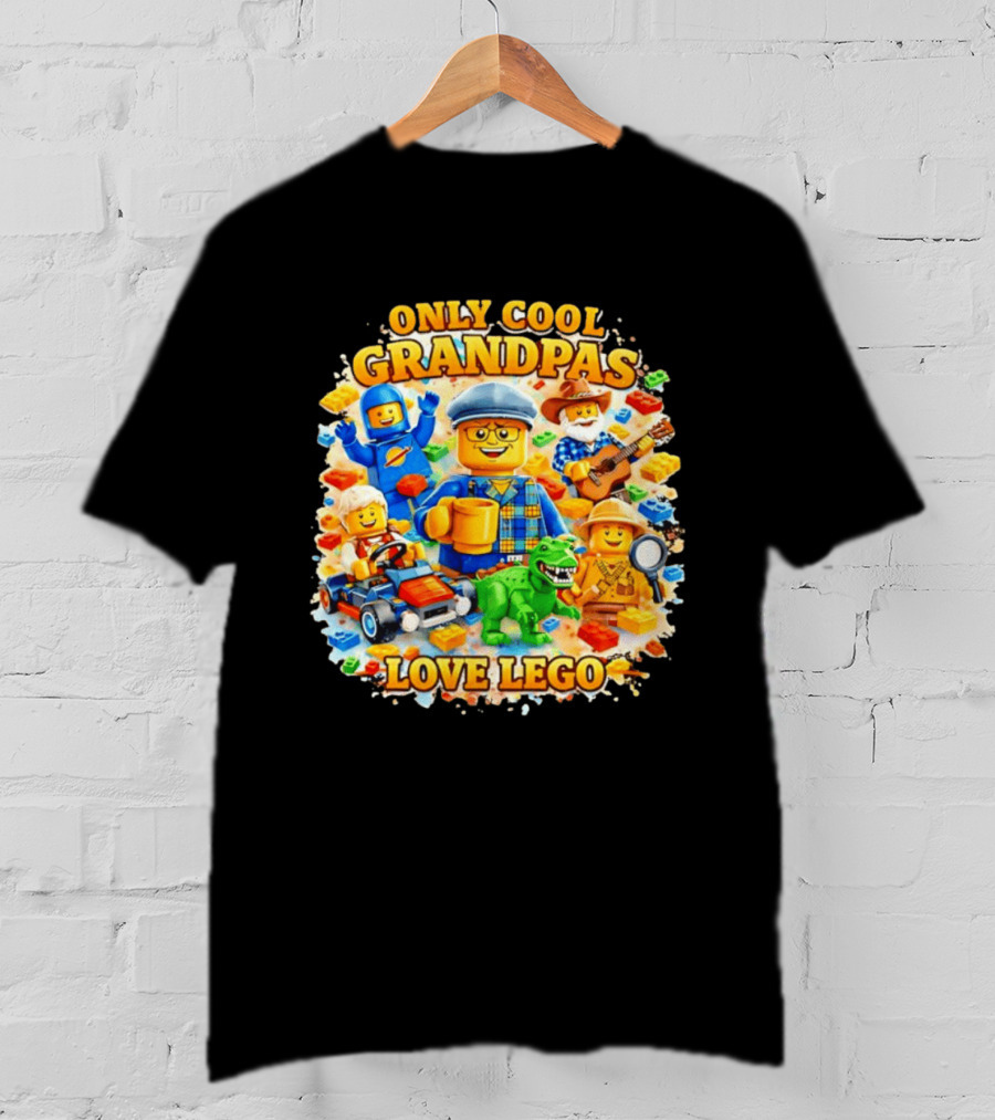 Only Cool Grandpas Love Lego With Fun Characters And Playful Themes T-Shirt
