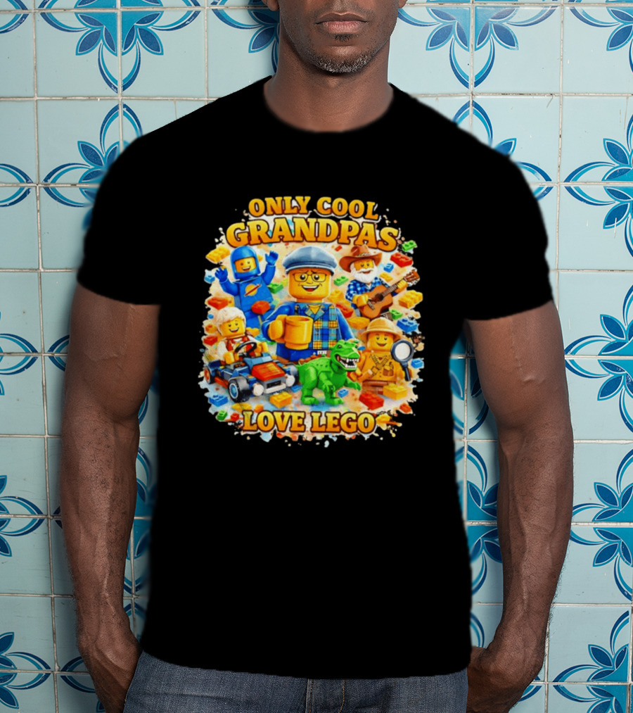 Only Cool Grandpas Love Lego With Fun Characters And Playful Themes T-Shirt