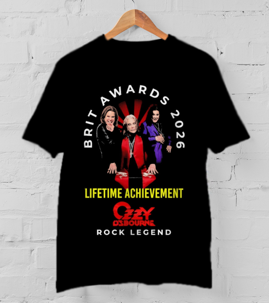 Brit Awards 2026 Lifetime Achievement Ozzy Osbourne Rock Legend T-Shirt