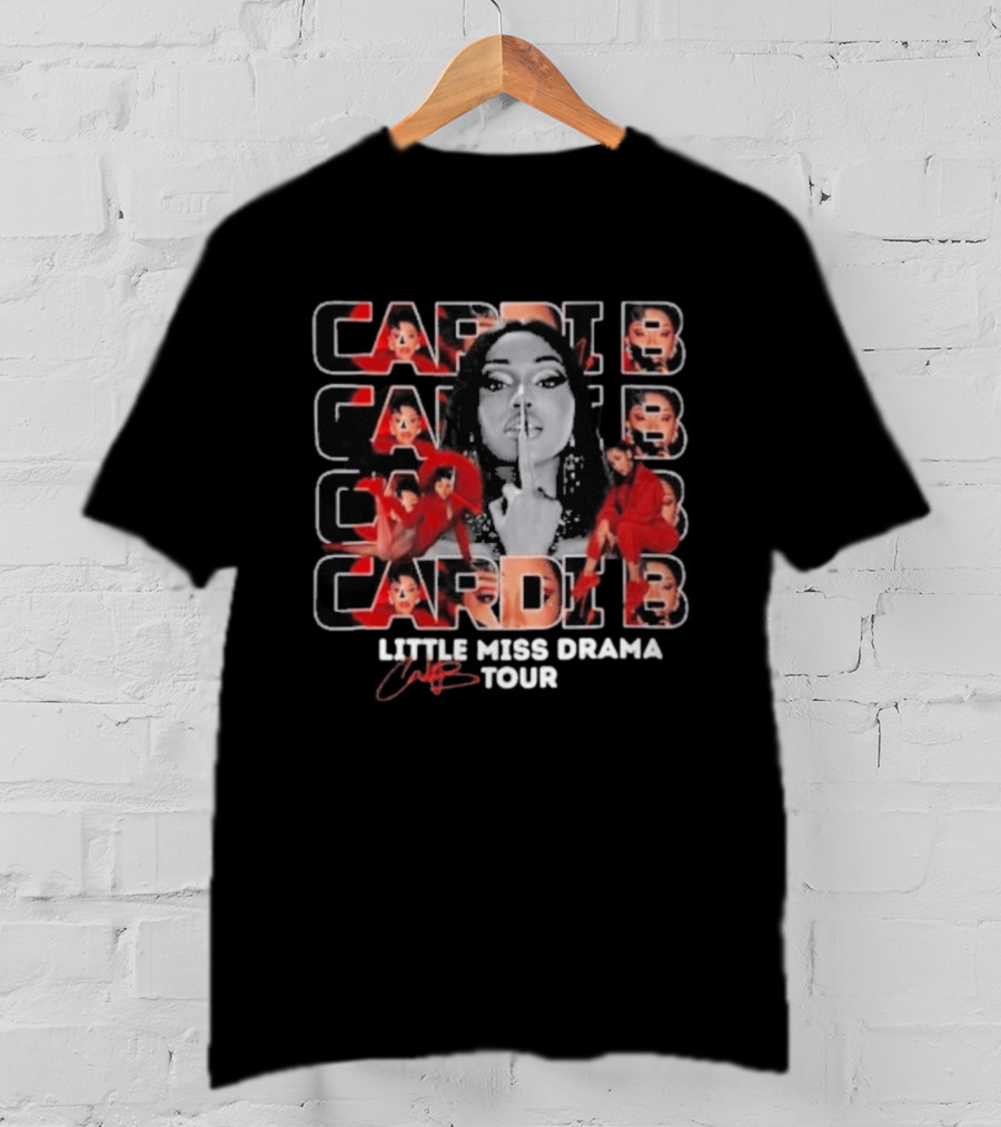 Cardi B Little Miss Drama Tour 2026 Red Glamour T-Shirt