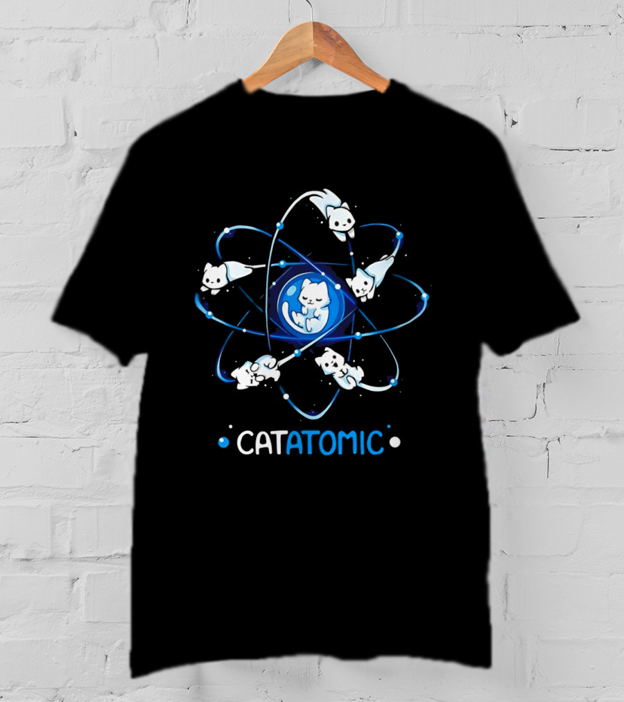 Catatomic Cats In Atomic Structure With Orbiting Kittens T-Shirt