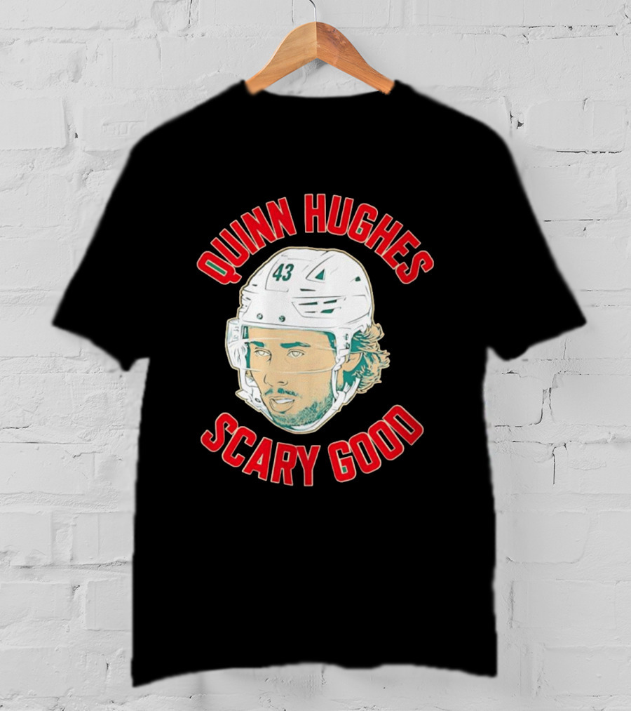 Quinn Hughes Scary Good Ghost Eyes 43 NHL T-Shirt