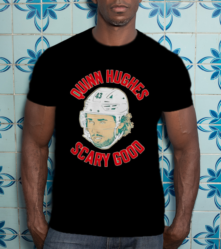 Quinn Hughes Scary Good Ghost Eyes 43 NHL T-Shirt