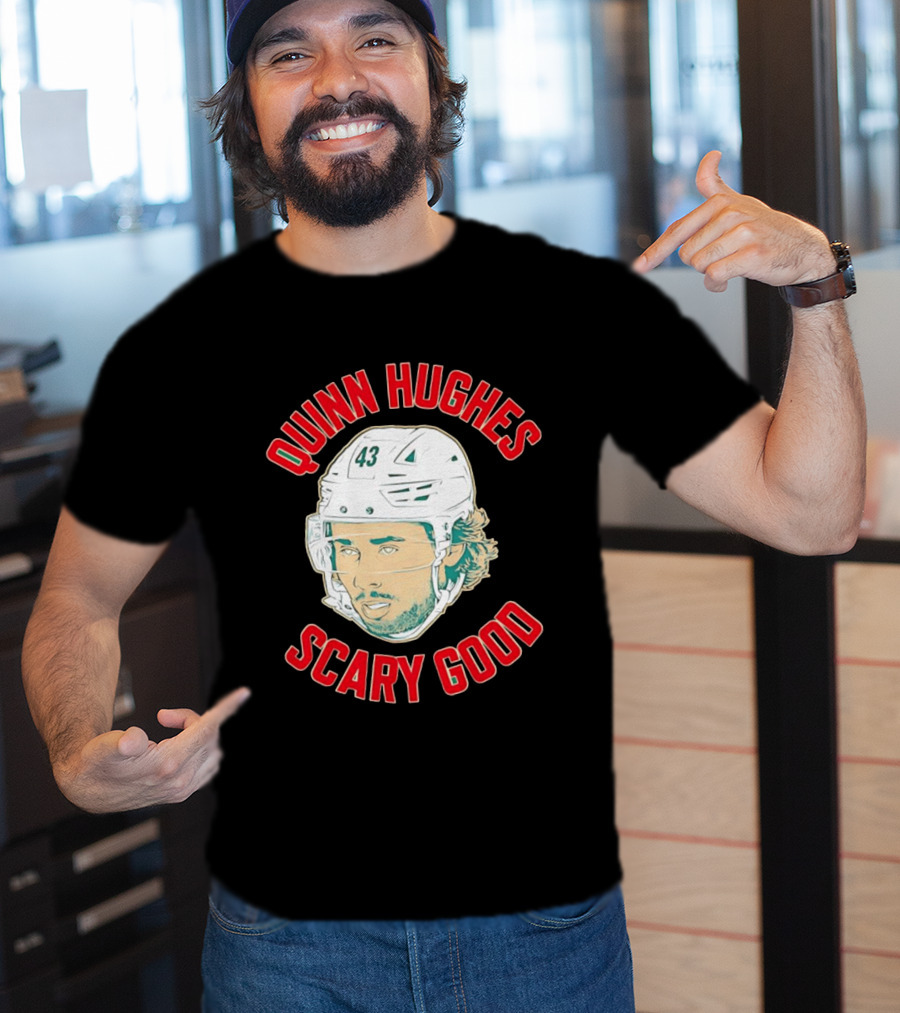 Quinn Hughes Scary Good Ghost Eyes 43 NHL T-Shirt