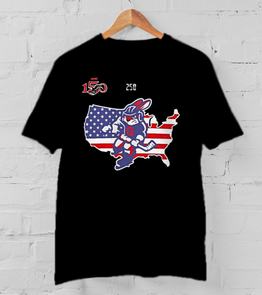 Greenville Swamp Rabbits 2026 Military Appreciation USA Map Anniversary 150 T-Shirt