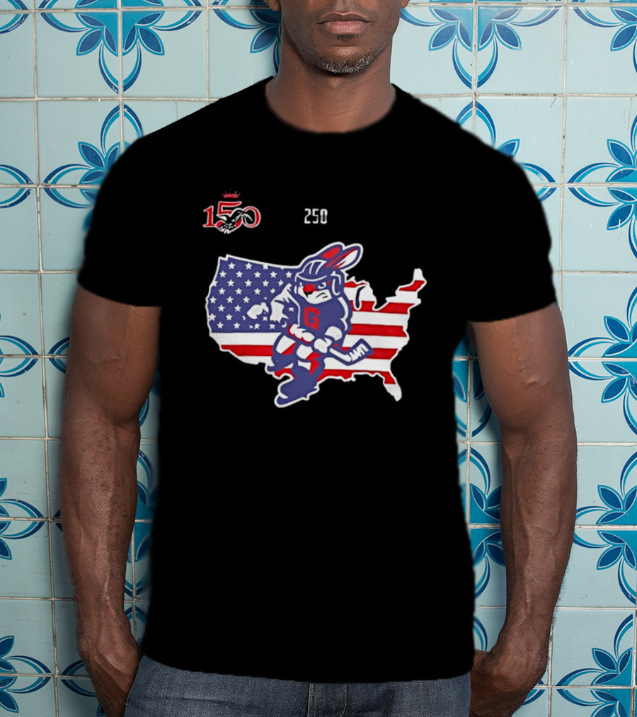 Greenville Swamp Rabbits 2026 Military Appreciation USA Map Anniversary 150 T-Shirt