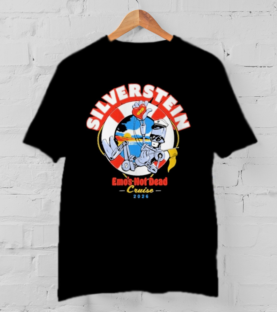 Silverstein Emo's Not Dead Cruise 2026 Lifebuoy And Ocean Waves T-Shirt