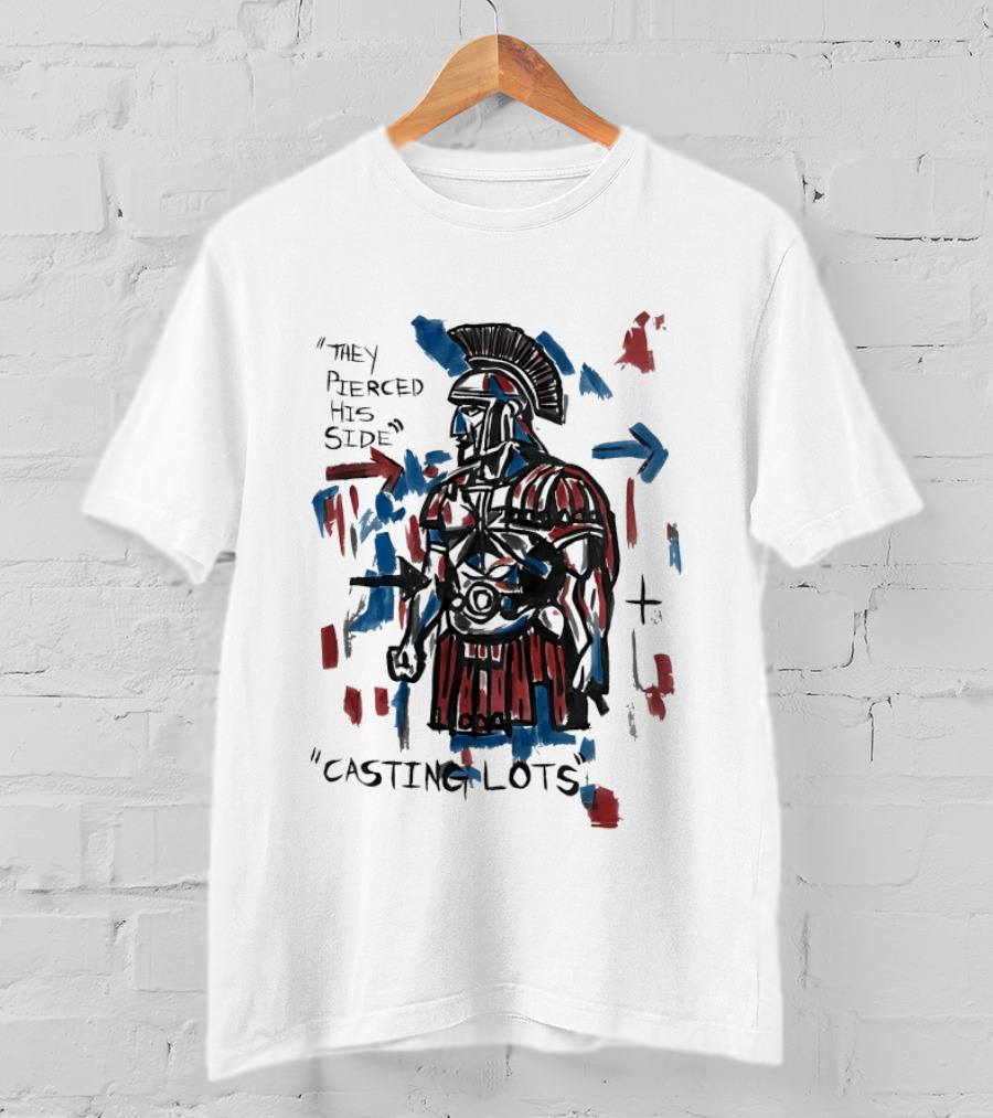 They Pierced His Side Casting Lots Roman Soldier T-Shirt
