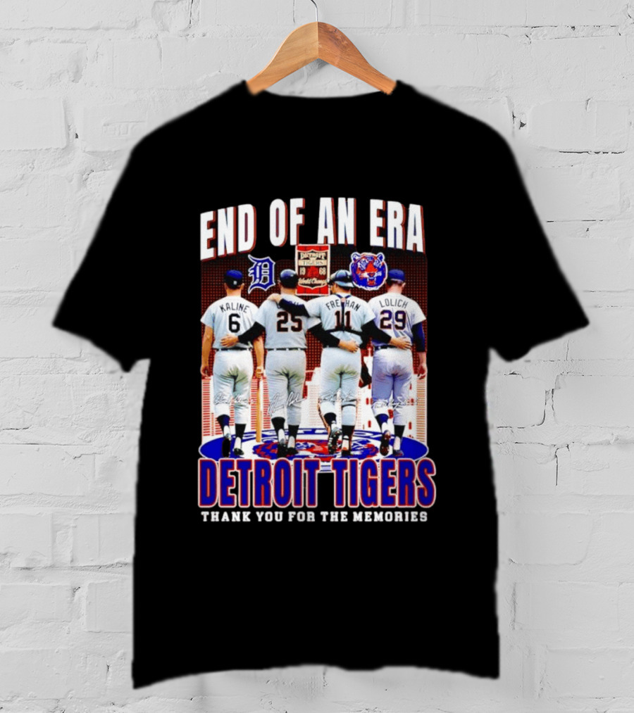 End Of An Era Kaline Cash Freehan Lolich Detroit Tigers Thank You For The Memories T-Shirt