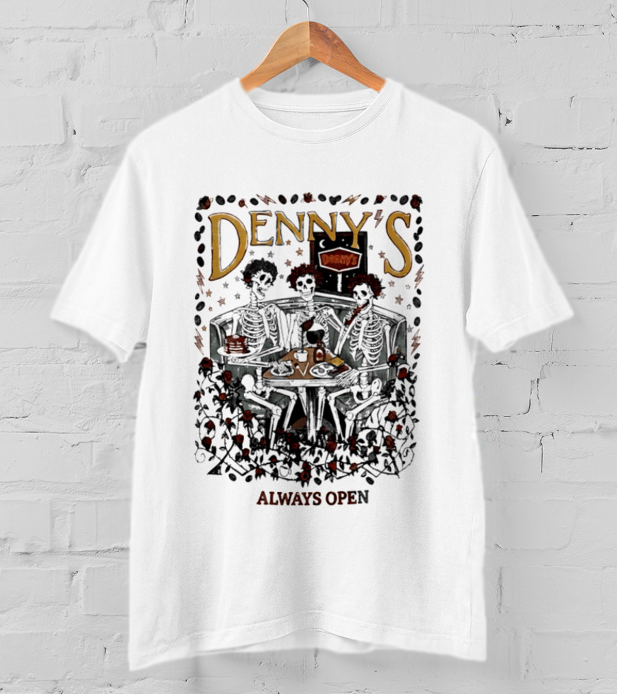 Denny's Grateful Dead Skeletons Always Open T-Shirt