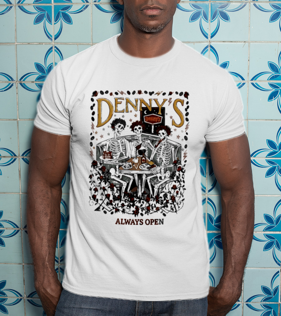 Denny's Grateful Dead Skeletons Always Open T-Shirt