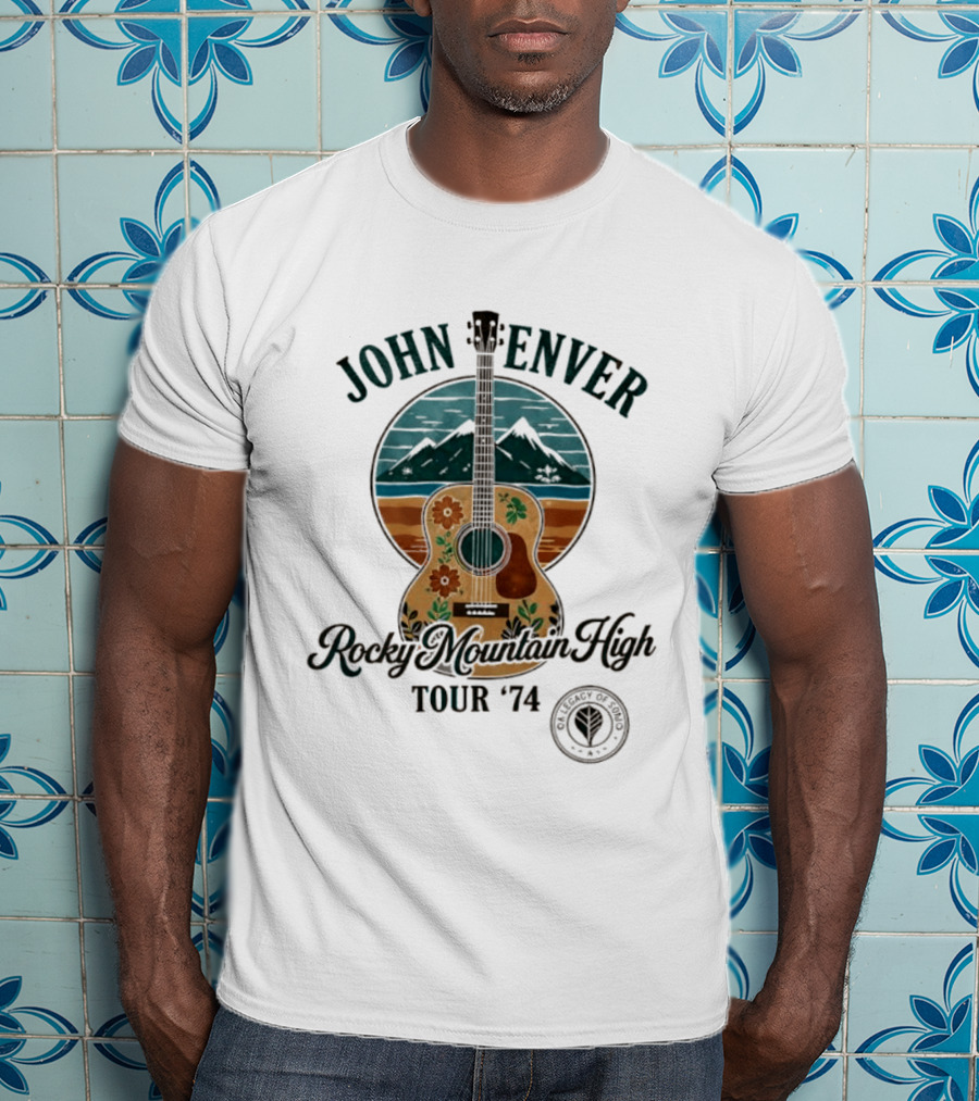 John Denver Rocky Mountain High Tour '74 Vintage Guitar T-Shirt