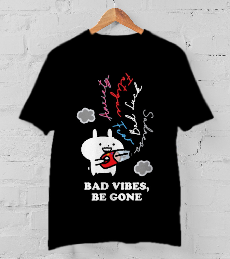 Usagyuuun Bad Vibes Be Gone Lucky Fast Silver Happiness T-Shirt