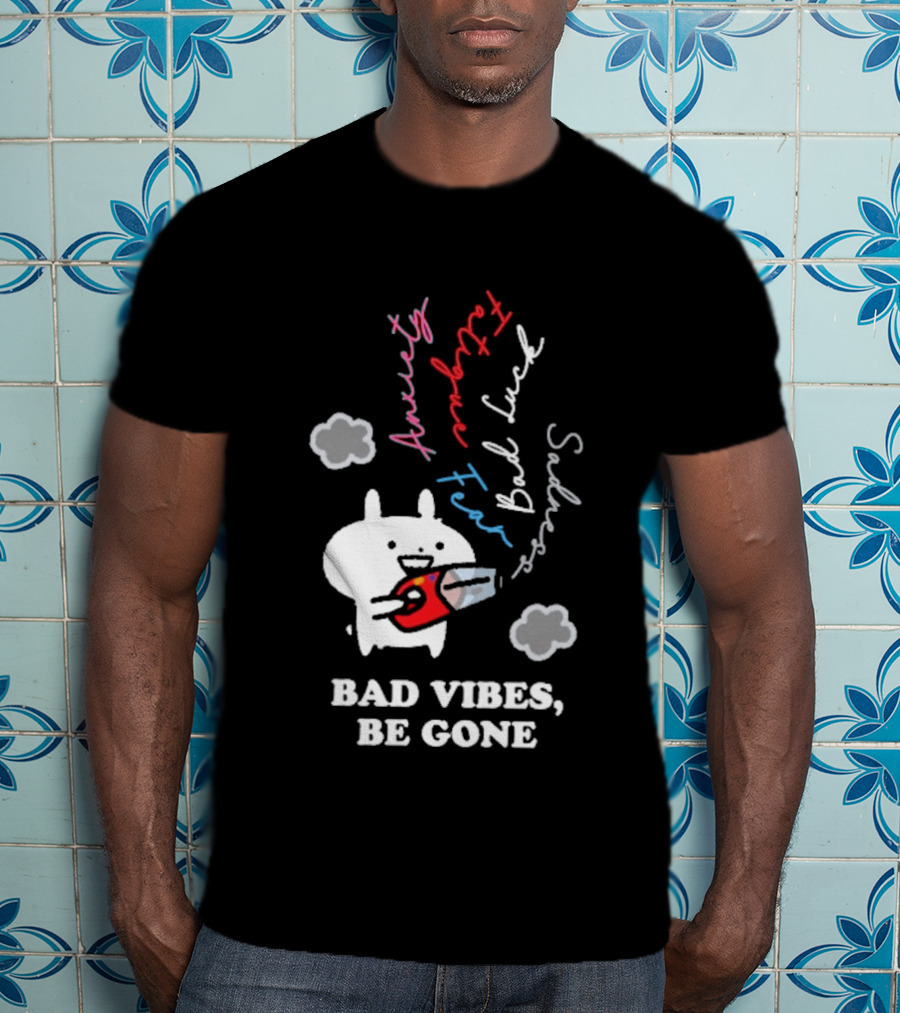Usagyuuun Bad Vibes Be Gone Lucky Fast Silver Happiness T-Shirt