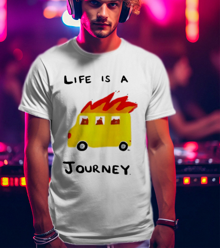 Billy Murphy Life Is A Journey Flaming Bus Adventure T-Shirt