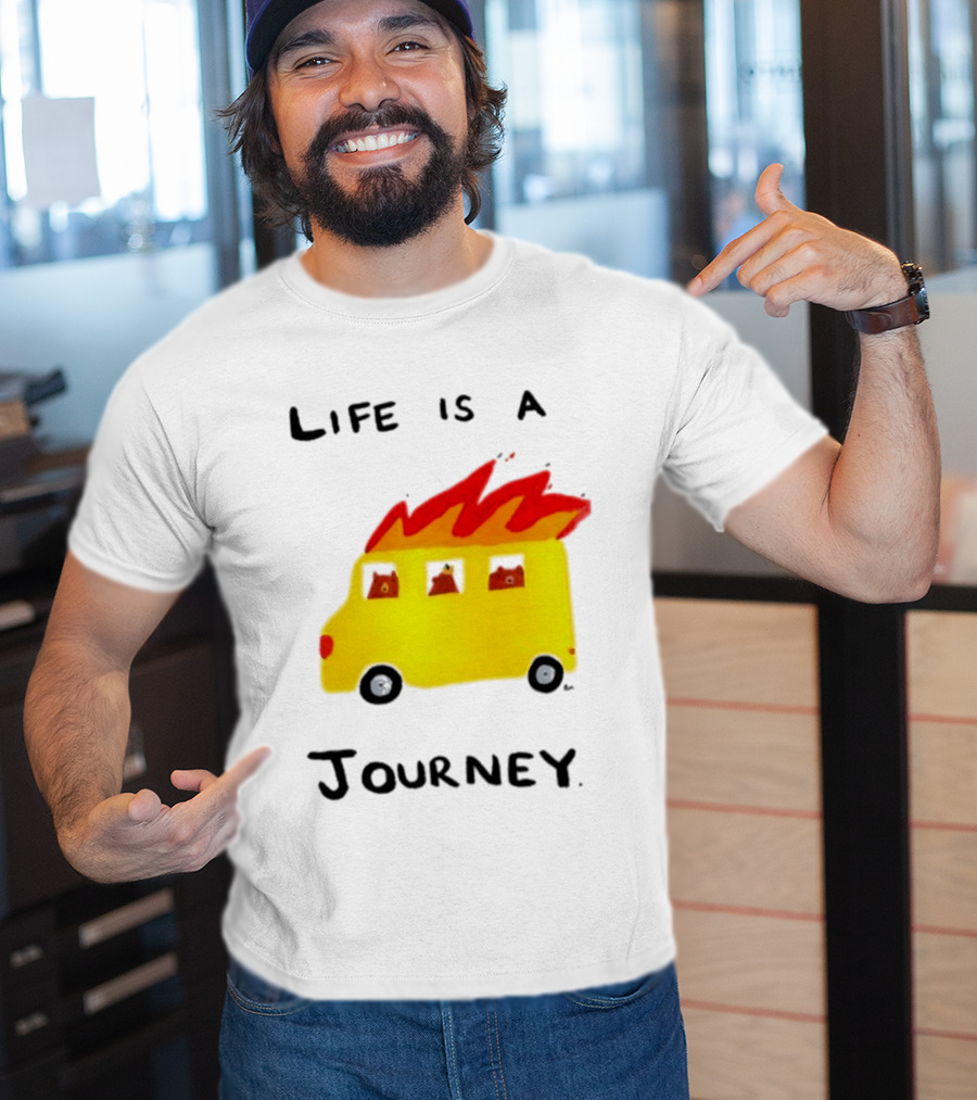 Billy Murphy Life Is A Journey Flaming Bus Adventure T-Shirt