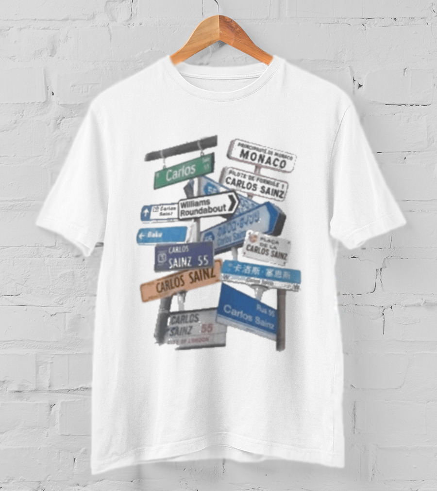 Carlos Sainz Signs Circuit Racing Directions Formula 1 Pilgrimage T-Shirt